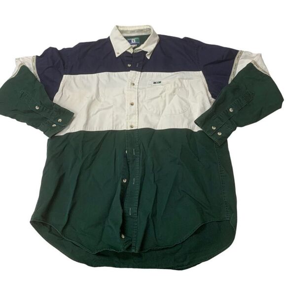 Vintage Colorblock Button Down Top - Picture 1 of 7